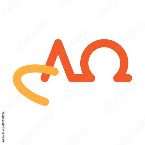 Alpha and Omega Vector Flat Icon Design
