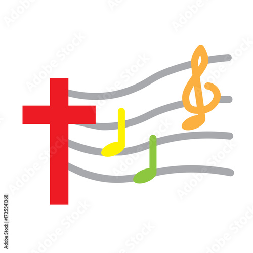 Gospel Music Vector Flat Icon Design