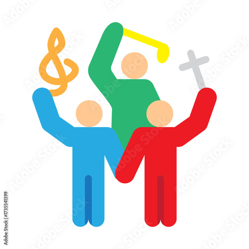 Christian Choir Vector Flat Icon Design