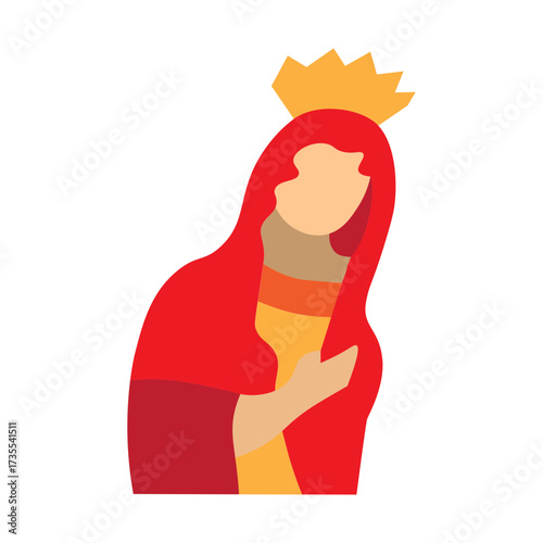Saint Mary Vector Flat Icon Design