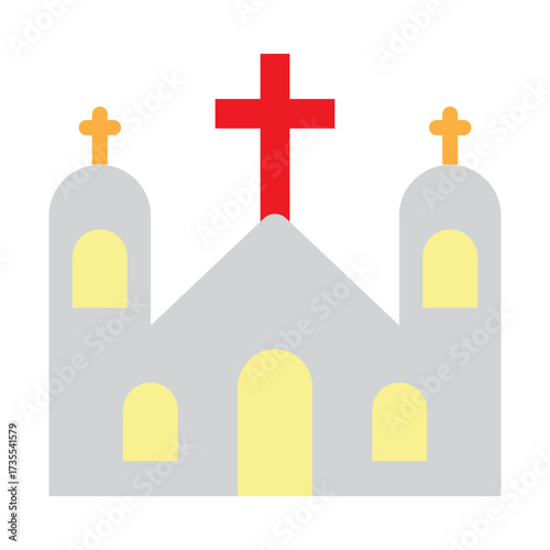 Monastery Vector Flat Icon Design