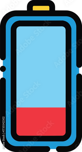 Low battery icon power indicator full charge level symbol mobile device energy meter vector