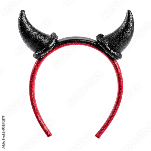 Devil horn headband for Halloween costume design and celebration, isolated on transparent cutout background
