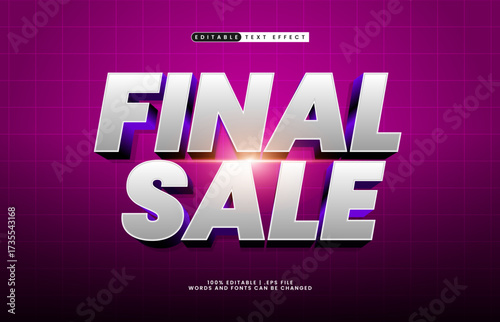 final sale editable text effect