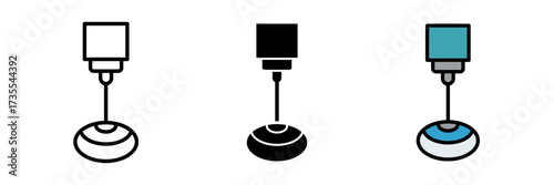 Lasik laser eye surgery icon Medical ophthalmology. Laser vision correction. Silhouette symbol stroke, filled and colored concept for web design.