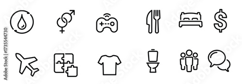set of black vector icons isolated vector illustration