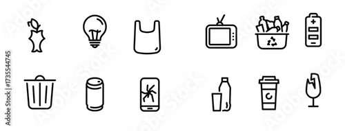 set of black vector icons isolated vector illustration