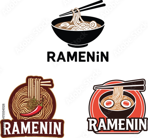 RAMENIN logo set design, Vector design.