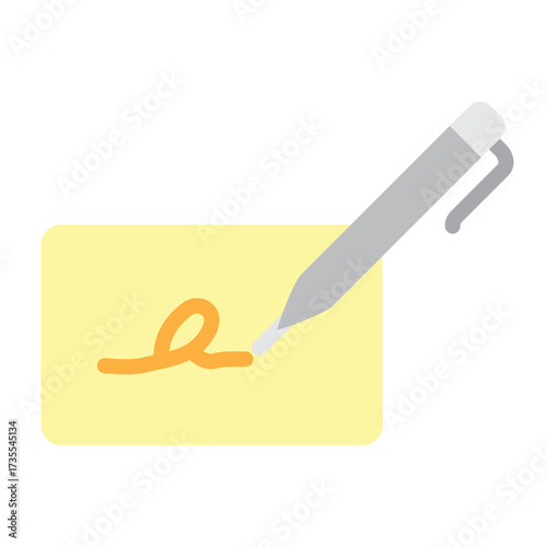 Digital Signature Vector Flat Icon Design