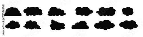 set of cloud computing icon different style cloud symbol vector illustration