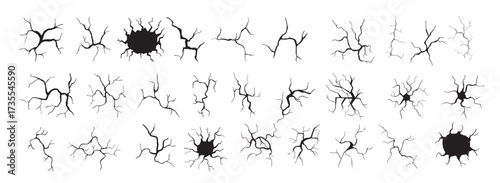 Set of Cracks vector illustration