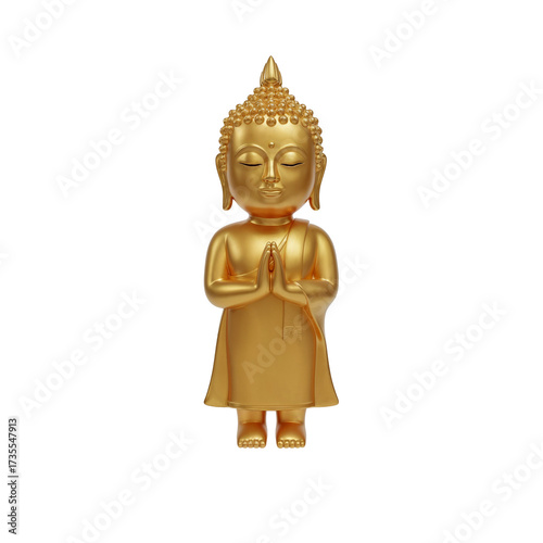 3D golden buddha isolated