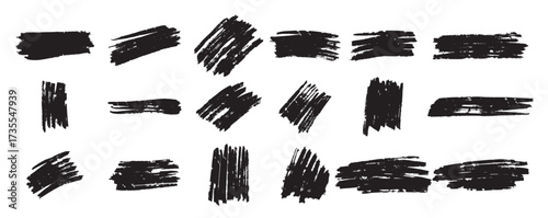 set of hand drawn underline highlighter marker strokes