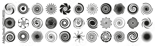 Set of Hypnotic Circular Whirlpools vector