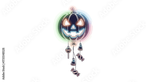 Halloween Glow: A whimsical Halloween decoration featuring a glowing jack-o'-lantern, perfect for adding a spooky and festive touch.