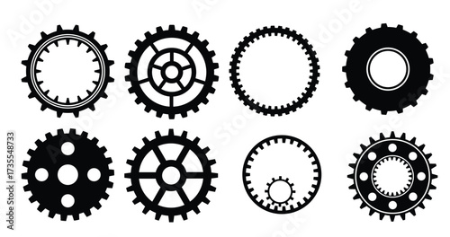 set of nine gear wheels