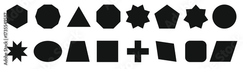 geometric shape icon set basic geometric symbol collection vector illustration