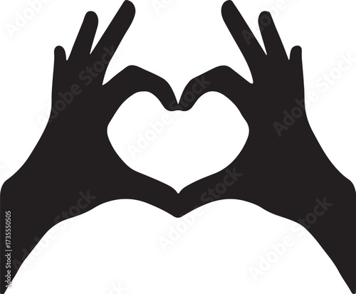 Heart hands gesture vector illustration, perfect for love, friendship, romance, and caring designs.