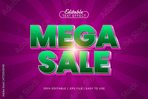 mega sale editable text effect