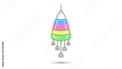 Candy Corn Inspired Lamp: An illustrative lamp design incorporating the colorful layers of candy corn, suggesting a fusion of playful decoration and illumination.