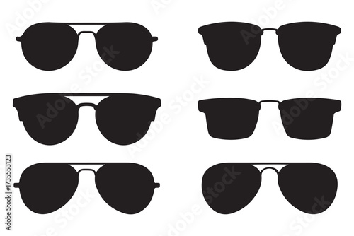 Sunglass silhouette icon set vector illustration