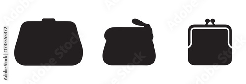 Woman purse icon, collection of stylish handbags, perfect for modern fashion and business needs, handbag purse solid black icon, vector illustration EPS 10.