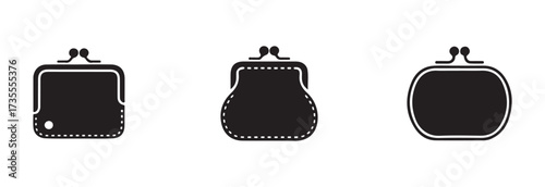 Woman purse icon, collection of stylish handbags, perfect for modern fashion and business needs, handbag purse solid black icon, vector illustration EPS 10.