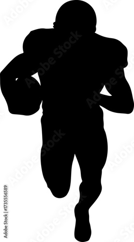 American Football Team Players Running Silhouette