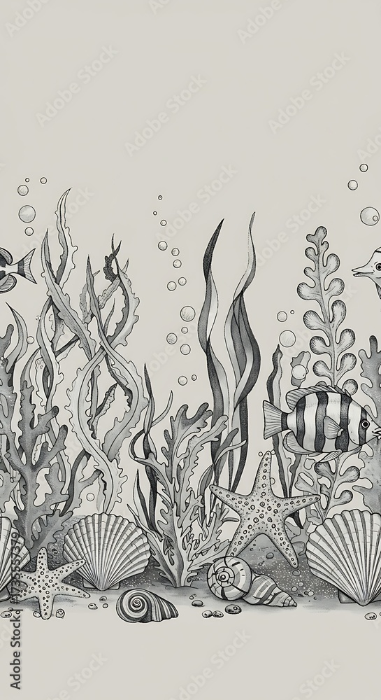 Naklejka premium Submerged Monochrome Reverie