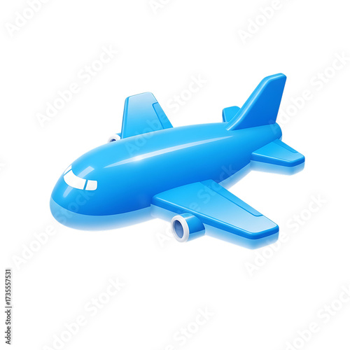 Airplane 3d unique stylish playful icon isolated on transparent background png for Travel, Flight, and Aviation Design