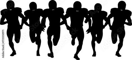 American Football Players Silhouette Bundle Illustration