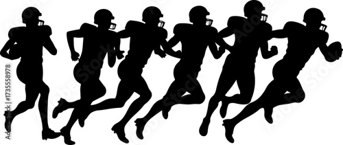 American Football Players Silhouette Bundle Illustration