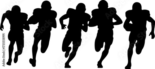 American Football Players Silhouette Bundle Illustration