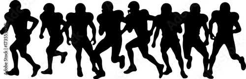American Football Players Silhouette Bundle Illustration