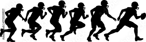 American Football Players Silhouette Bundle Illustration