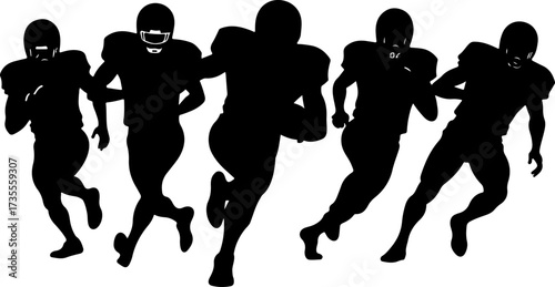 American Football Players Silhouette Bundle Illustration