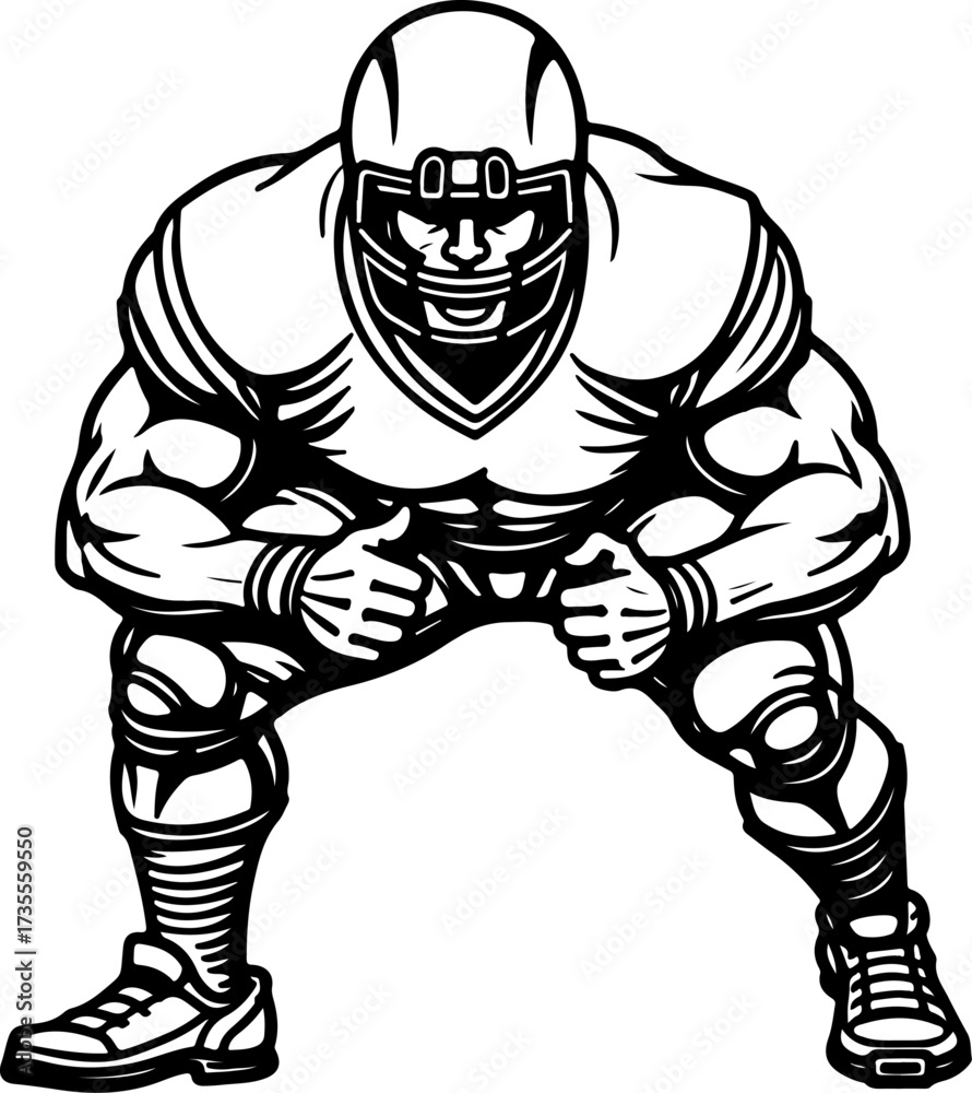 Fototapeta premium American Football Players Silhouette Bundle Illustration