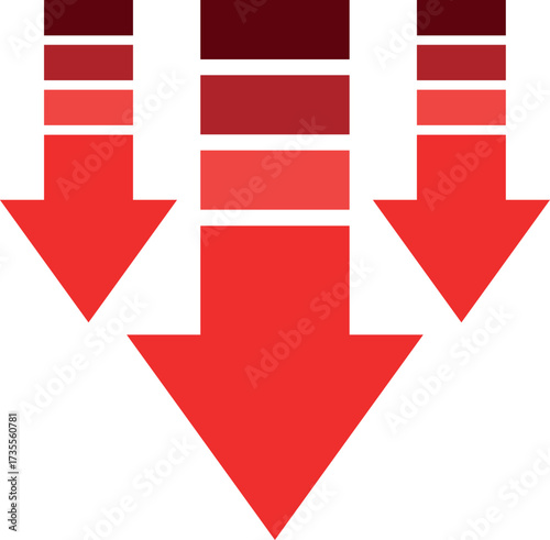 Downward Arrow Symbol – Reduction and Decline Infographic Icon