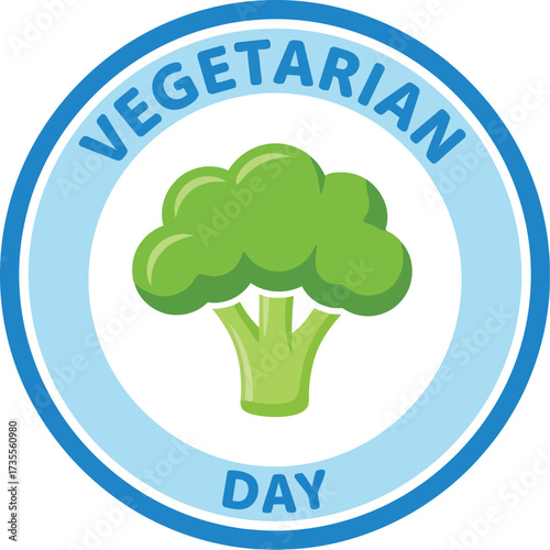 Broccoli icon celebrating vegetarian day healthy food symbol for vegan lifestyle nutrition and diet awareness vector