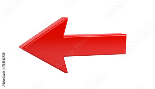 Red 3D arrow pointing up on a white background symbolizing business growth and success concept illustration