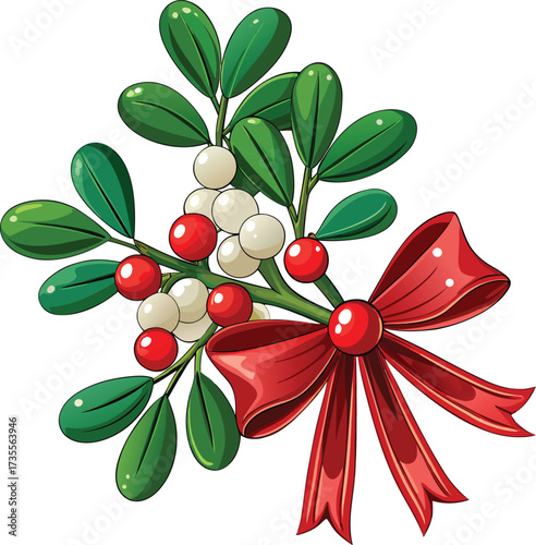 Christmas Mistletoe Bundles festive green cluster with berry accents