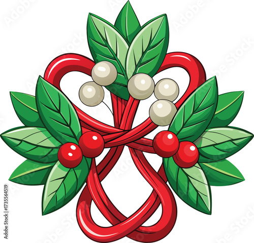 Christmas Mistletoe Bundles natural cluster with white berries and foliage