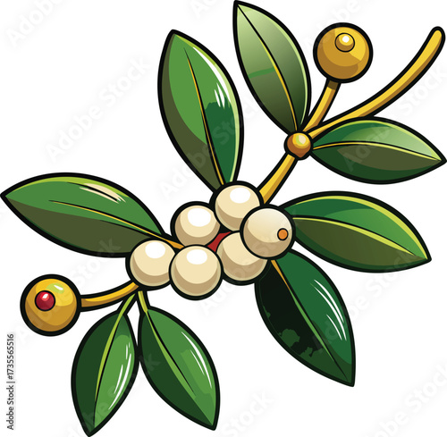 Christmas Mistletoe Bundles festive arrangement with green branch and berries