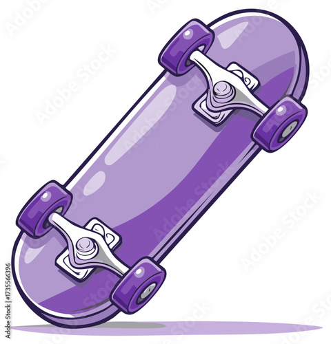 Purple skateboard vector illustration graphic asset skateboard with white background