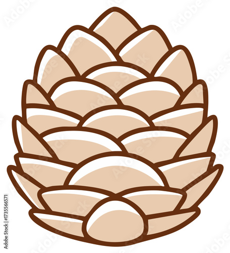 Simple pinecone vector illustration icon for autumn and winter seasonal design