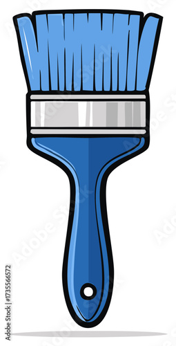 Blue Paintbrush Tool with Handle and Bristles Painting Equipment Wall Decorating Artistic Creative