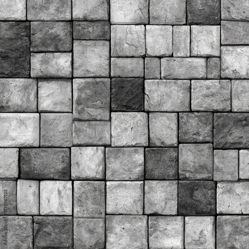 Obraz premium Gray and white stone wall pattern