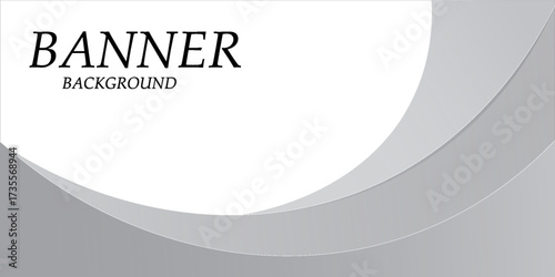 abstract banner background with blue, orange and gray wavy shapes. vector illustration