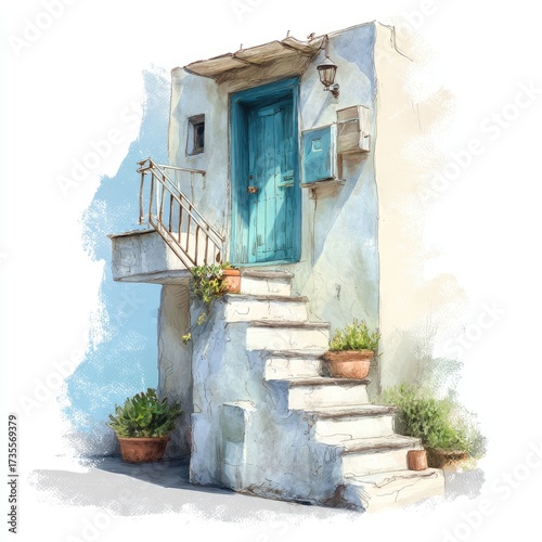 Whimsical Mediterranean steps, light-filled