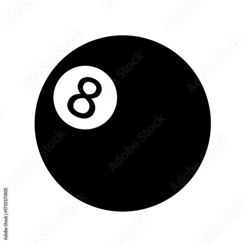 Billiard Ball No. 8 vector with simple design